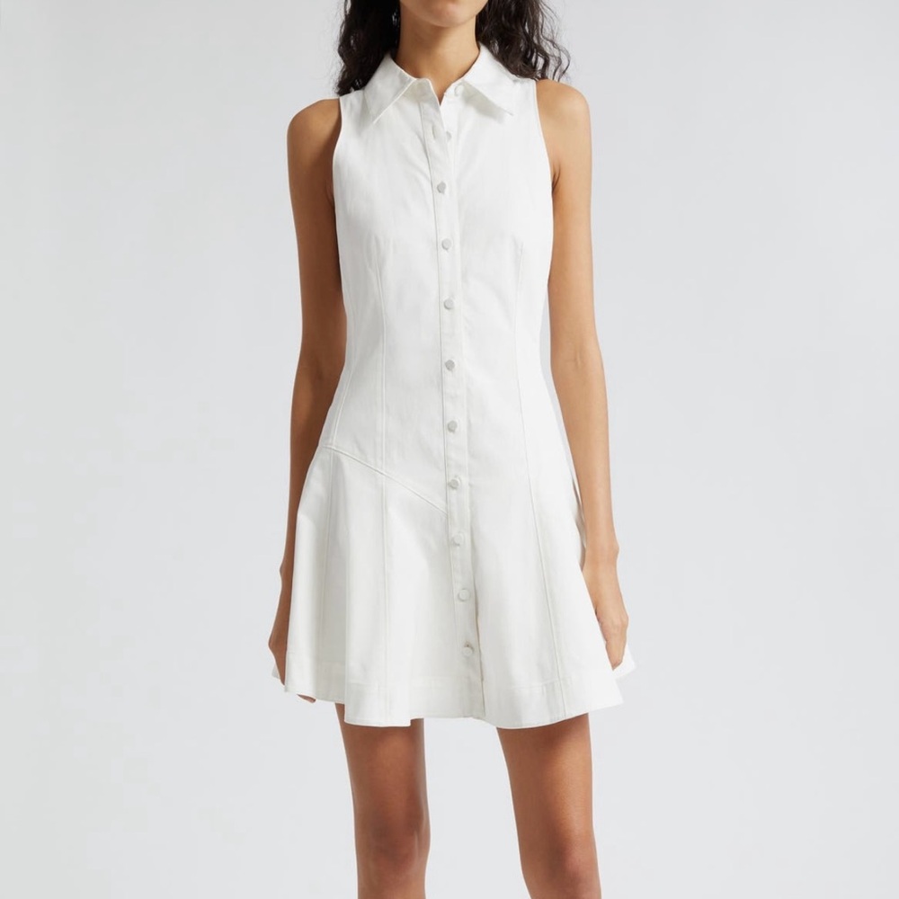 Cinq à Sept Poppy Sleeveless Stretch Twill Shirtdress